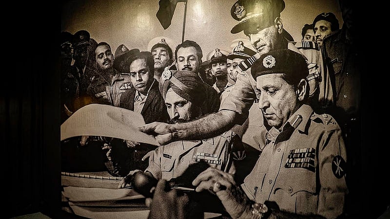 Renowned Indian photojournalist Raghu Rai's 53 photographs depict important moments from the 1971 Liberation War, including the surrender of the Pakistani army. Photo: Mahmud Zaman Ovi