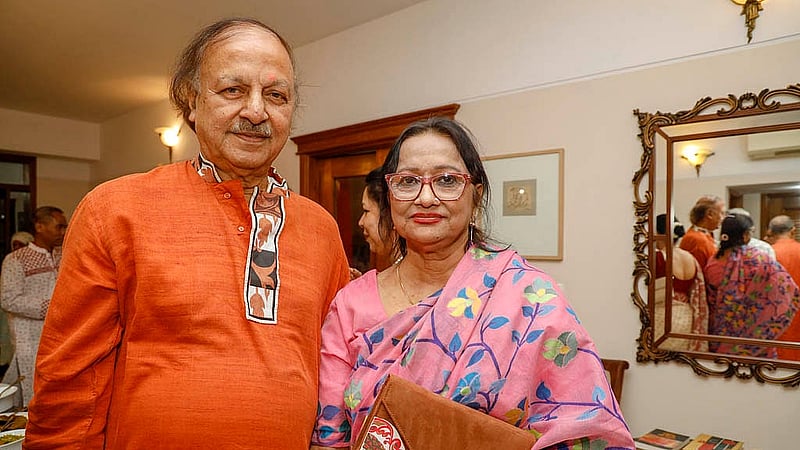 Celebrity couple M Hamid and Falguni Hamid take part in the Bengali New Year celebration on Monday, Apr 14, 2025.