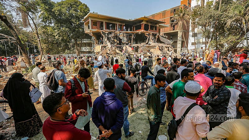 Ruins remain after the demolition of Sheikh Mujib's house at Dhanmondi 32. Photo: Mahmud Zaman Ovi