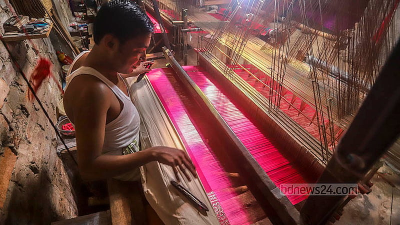At Benarasi Palli, sarees are being crafted with precision, each piece taking five to fifteen days to complete, depending on the design. Photo: Abdullah al Momin