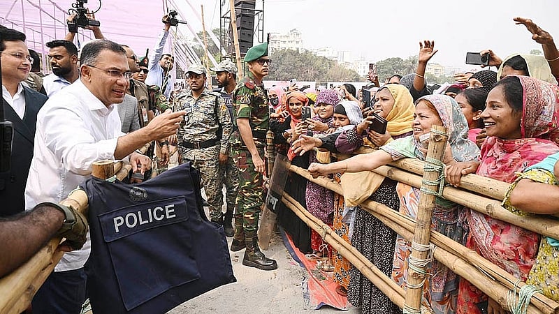 Prime Minister Tarique Rahman at the Family Card distribution event at Dhaka’s T&amp;T playground in Banani on Tuesday, Mar 10, 2026. Photo: PMO