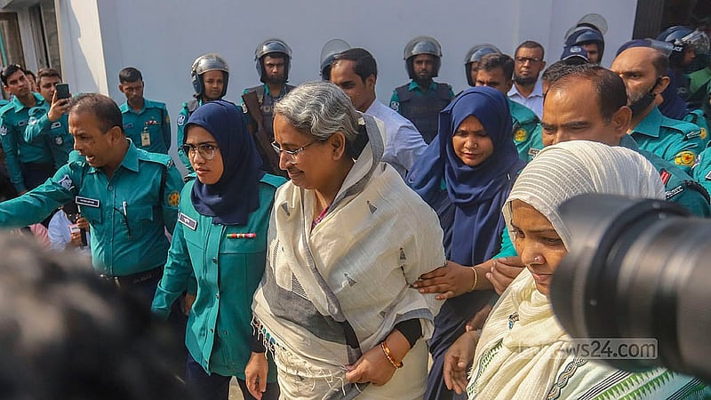 Dipu Moni, the former education minister of the ousted Awami League government and suspect in the July-August 'genocide' case, appears before the International Crimes Tribunal on Monday, Nov 18, 2024.