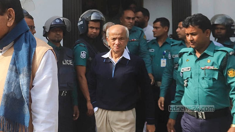 Kamal Ahmed Majumder, who has been accused in the July-August 'genocide' case, is produced before the International Crimes Tribunal on Monday, Nov 18, 2024.