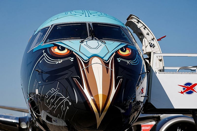 An Embraer E195-E2 Profit Hunter jet is displayed at the 55th International Paris Airshow at Le Bourget Airport near Paris, France, June 17, 2025. Photo: Reuters