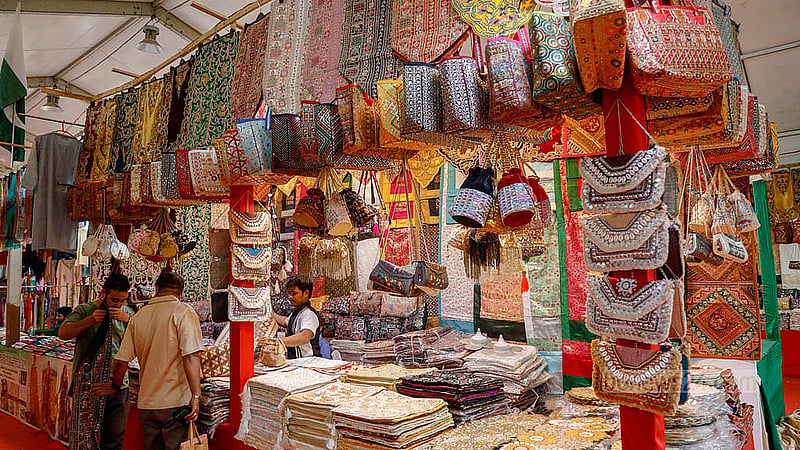 Home decor items made in Kashmir are also available at the Asia International Trade Fair at the Bangladesh-China Friendship Conference Centre premises. Photo: Mahmud Zaman Ovi