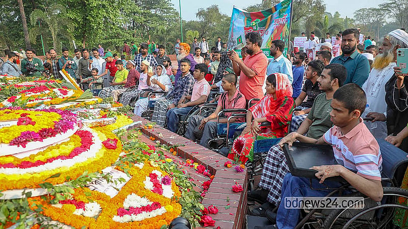Organisations pay their respects at the National Memorial in Savar on Wednesday, Mar 25, 2026, ahead of the main Independence Day event.