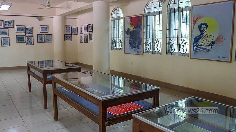 A museum housed in the three-storey building of the Kabi Nazrul Institute Centre in Cumilla contains a host of the national poet’s memorabilia. Photo: Tanvir Dipu