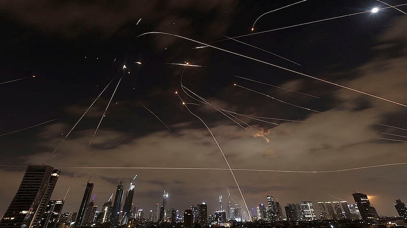 Missiles launched from Iran are intercepted as seen from Tel Aviv, Israel, June 16, 2025.Photo: Reuters