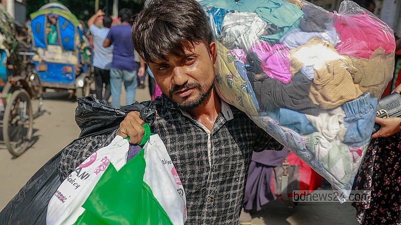 Many people brought outfits to contribute to the relief effort.