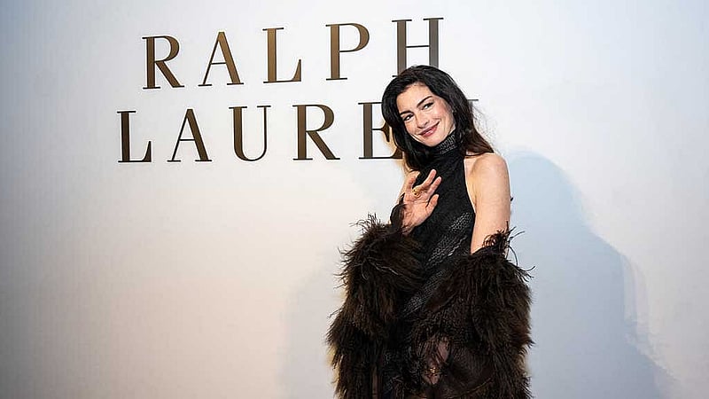 Anne Hathaway arrives to the Ralph Lauren Fall 2026 show during New York Fashion Week in New York City, US, Feb 10, 2026. REUTERS/Angelina Katsanis