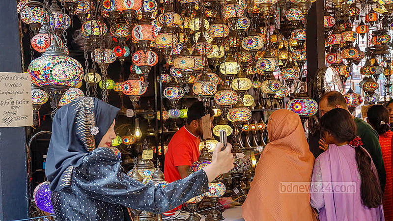 A Turkish stall offering decorative products at the Dhaka International Trade Fair. Photo: Mahmud Zaman Ovi