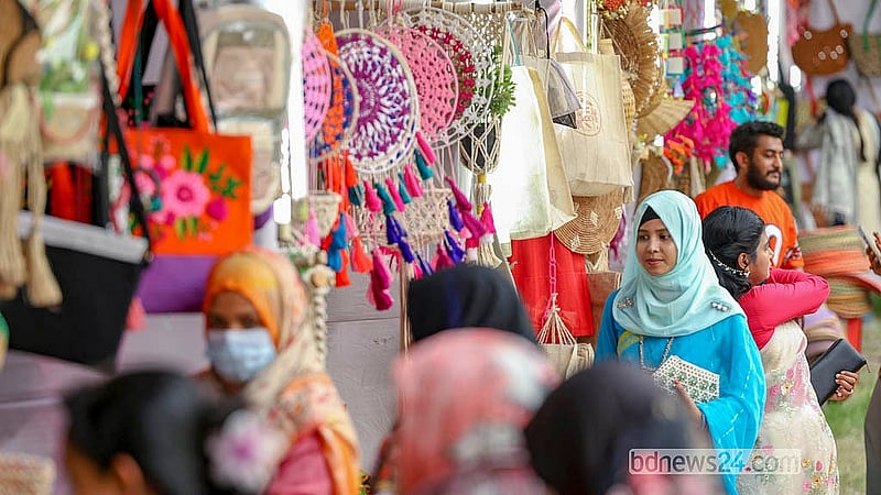 Visitors buy their favourite items from the Baishakhi Fair on Saturday, Apr 18, 2026.