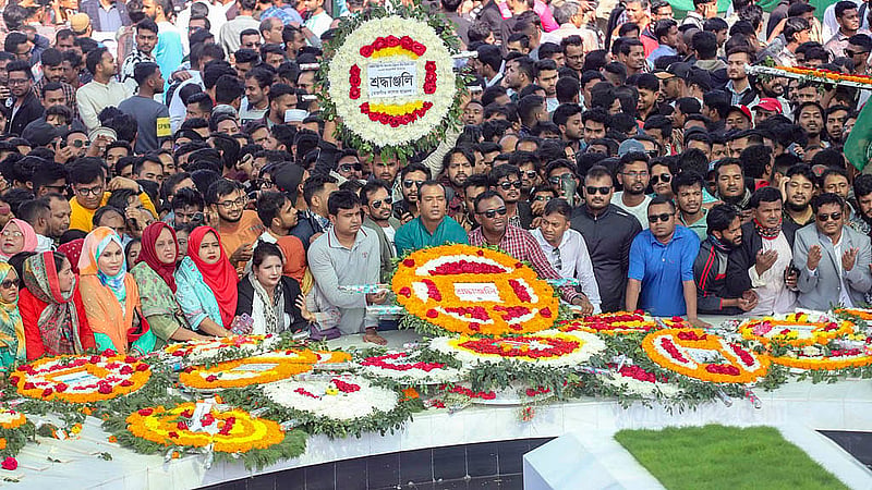 Leaders and activists visited Ziaur Rahman's grave in Dhaka Sher-e-Bangla Nagar to pay respects to him marking his 89th birth anniversary on Sunday, Jan 19, 2025. Photo: Abdullah al Momin