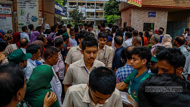 A student leaves the HSC examination centre at Siddheswari Girls College on Sunday, Jun 30, 2024, after taking the public exam. Photo: Mahmud Zaman Ovi