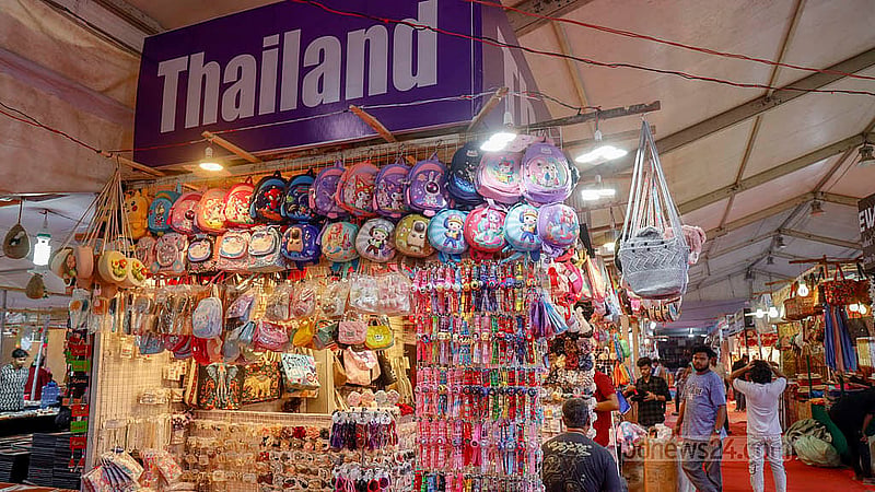 The fifth Asia International Trade Fair at the Bangladesh-China Friendship Conference Centre in Dhaka features stalls offering almost all types of products, starting from daily essentials. Photo: Mahmud Zaman Ovi