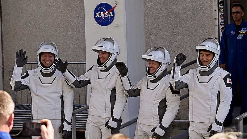 NASA's SpaceX Crew-10 Cosmonaut Mission Specialist Kirill Peskov of Roscosmos of Russia, Pilot Nichole Ayers and Commander Anne McClain of U.S. and Mission Specialist Takuya Onishi of Japan's JAXA, walk from the Operations &amp;amp; Checkout Building at the Kennedy Space Center for transport to Launch Complex 39-A ahead of their launch to the International Space Station in Cape Canaveral, Florida, US, March 12, 2025. REUTERS