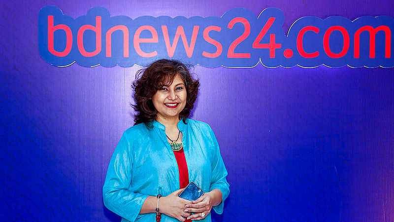 Singer Mehreen Mahmud attends an event to mark the 18th anniversary of bdnews24.com.