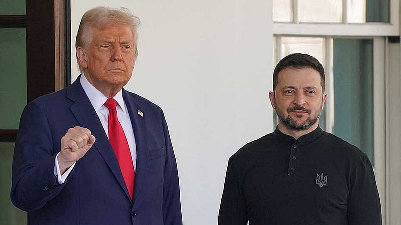 US President Donald Trump meets with Ukrainian President Volodymyr Zelenski at the White House in Washington, DC, US, Feb 28, 2025. REUTERS/Brian Snyder