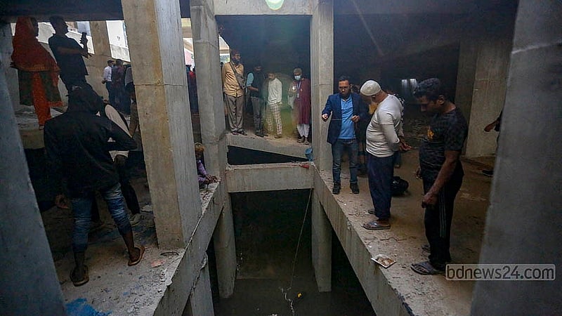 The basement of the extended part of Sheikh Mujib's house at Dhanmondi 32, which was rumuored to be an “Ayna Ghor” on social media. Photo: Mahmud Zaman Ovi