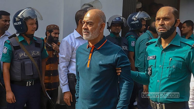 Faruk Khan, former minister for civil aviation and suspect in the July-August ‘genocide’ case, appears before the International Crimes Tribunal on Monday, Nov 18, 2024.