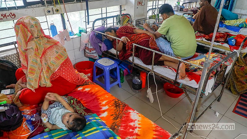 Children infected with measles receive treatment at the Infectious Diseases Hospital in Dhaka’s Mohakhali, as patients continue to arrive from across the country. Photo: Abdullah al Momin
