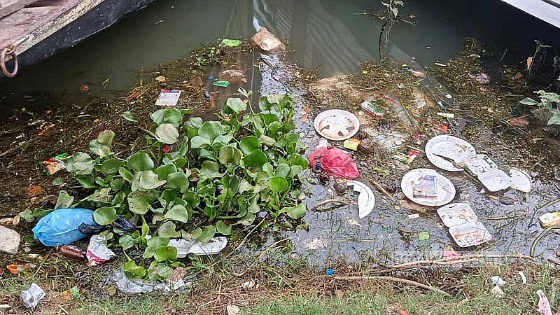Locals complain of plastic bottles and waste floating in waters they rely on