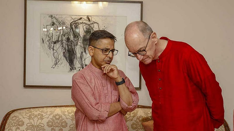 German Ambassador Achim Tröster and Indian High Commissioner Pranay Verma shared a chat during the festivities on Monday, Apr 14, 2025.