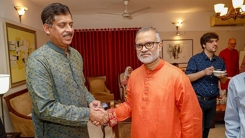 Nazmul Hossain, director general of the Directorate of Health Education, attends the colourful Bengali New Year gathering hosted by bdnews24.com on Monday, Apr 14, 2025.
