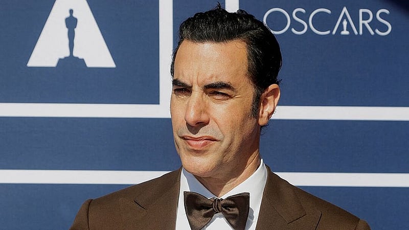 Sacha Baron Cohen arrives to attend a screening of the Oscars, in Sydney, Australia, Apr 26, 2021. Rick Rycroft/Pool via REUTERS