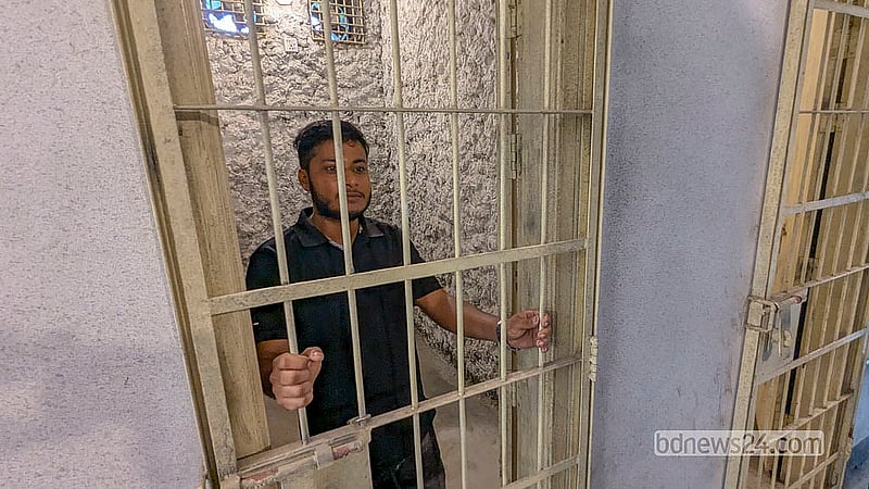 The July Mass Uprising Memorial Museum includes a replica of “Aynaghor”, a complex of alleged secret detention cells. Photo: Abdullah Al Momin