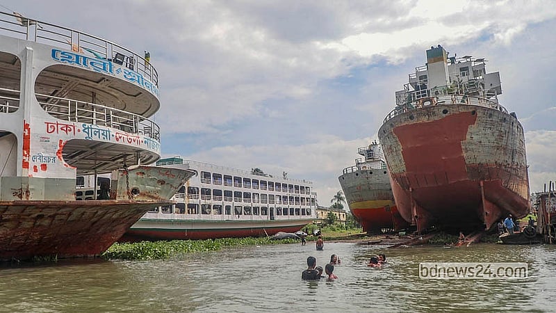 About four to five hundred cargo ships, trawlers and passenger launches plying the country's riverways are repaired at the dockyards in Dhaka’s Keraniganj. Photo: Abdullah Al Momin