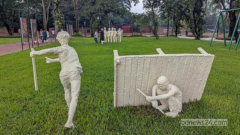 The July Mass Uprising Memorial Museum features images from the mass movement that toppled Sheikh Hasina's government. Photo: Abdullah Al Momin