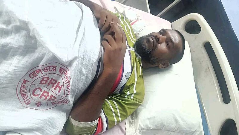 The driver of a Chittagong University shuttle train was injured after stones were hurled at the moving train.