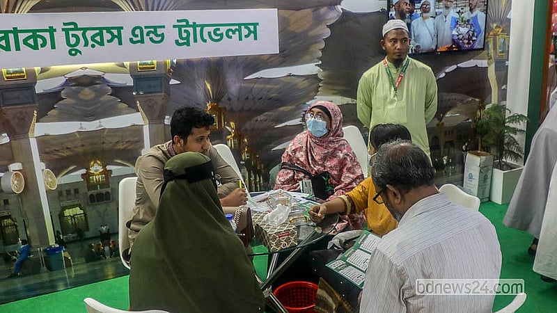 Hajj agencies showcase a range of offers at the Hajj and Umrah fair.   Photo: Abdullah Al Momin