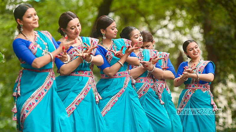 Bakultala at the Dhaka University’s Faculty of Fine Arts comes alive on Friday, Jul 17, 2026 as dancers celebrate the arrival of the monsoon at “Ghanaghata 2”. Photo: Shamsul Haque Ripon