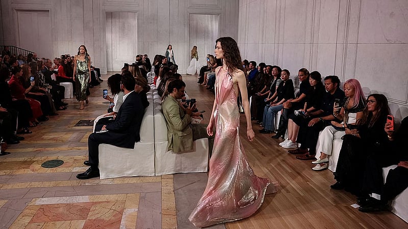 Models present creations from the latest Ralph Lauren collection in Manhattan, New York City, US, Sept 9, 2026. REUTERS/Caitlin Ochs