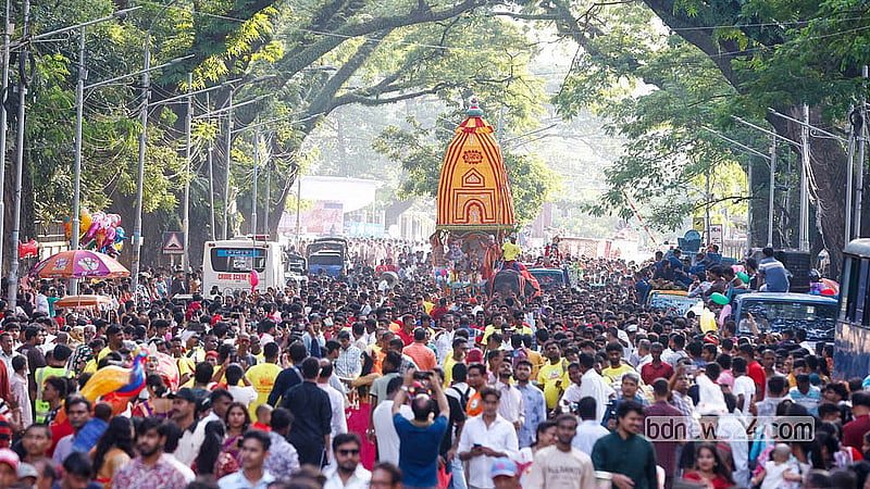The Hindu community celebrates Janmashtami, a holiday marking the birthday of the deity Lord Krishna, in Dhaka on Friday, Sept 4, 2026. Photo: Shamsul Haque Ripon