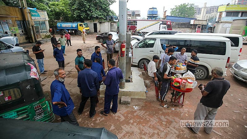 Drivers wait to refuel at a filling station in Gabtoli on Wednesday, Sept 2, 2026. Photo: Shamsul Haque Ripon