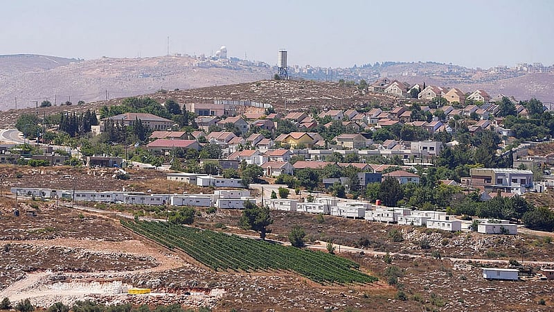 Jewish settlement of Shilo in the Israeli-occupied West Bank as seen from the Palestinian village of Jalud Jul 2, 2026. REUTERS