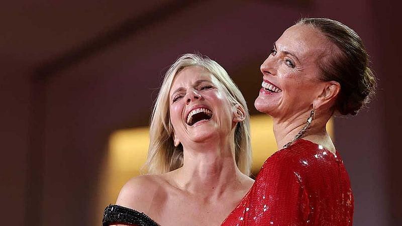 Cast members Carole Bouquet and Melanie Laurent pose on the red carpet during arrivals for the screening of the movie &amp;quot;The Good Lawyer&amp;quot; from the section Venice Open, Out of Competition, at the 83rd Venice Film Festival, in Venice, Italy, Sept 11, 2026. REUTERS/Yara Nardi