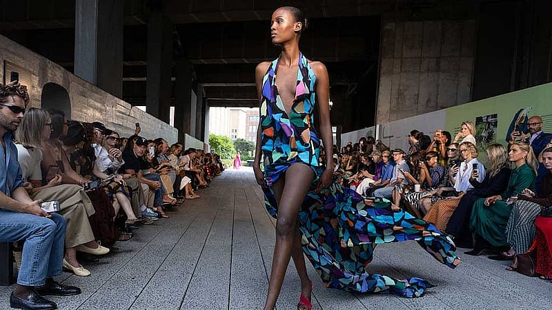 A model presents the latest creations from Diane von Furstenberg during New York Fashion Week in Manhattan, New York City, US, Sept 10, 2026. REUTERS/Caitlin Ochs