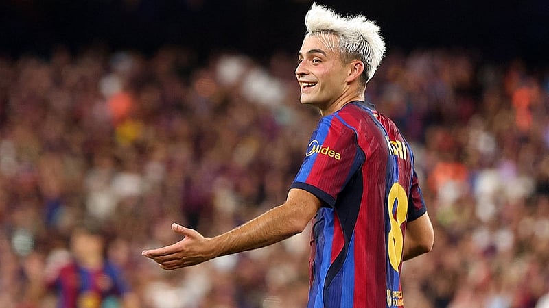 Football - LaLiga - FC Barcelona v Athletic Club - Spotify Camp Nou, Barcelona, Spain - Aug 27, 2026 FC Barcelona's Pedri reacts REUTERS/Bruna Casas