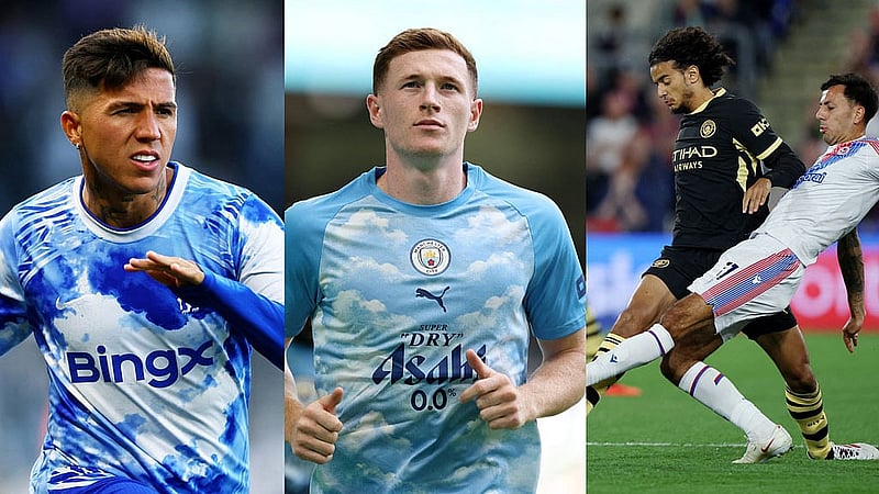Enzo Fernández, Elliot Anderson and Ayyoub Bouaddi are among the midfielders recruited during Manchester City’s sweeping summer rebuild. Photos: Reuters