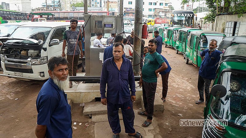 Drivers wait to refuel at a filling station in Gabtoli on Wednesday, Sept 2, 2026. Photo: Shamsul Haque Ripon