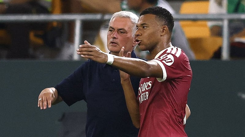 Football - LaLiga - Real Betis v Real Madrid - Estadio La Cartuja, Seville, Spain - September 4, 2026 Real Madrid coach Jose Mourinho REUTERS Rather than single out his striker, he defended Mbappé and the collective performance.