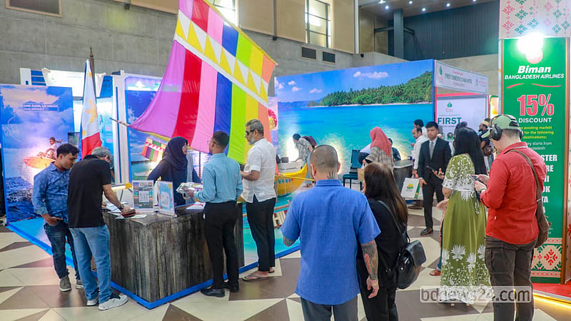 The three-day “13th Asian Tourism Fair” began on Thursday at the International Convention City Bashundhara (ICCB) in Dhaka. Photo: Abdullah Al Momin