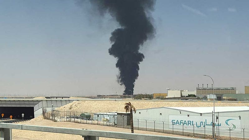 Flames, smoke seen near Riyadh airport after Saudi warning