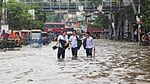 Dhaka streets disappear under rainwater
