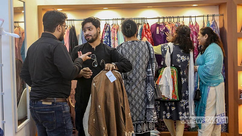Visitors explore stalls and buy items at the “Made in Pakistan” exhibition on Tuesday, Sept 22, 2026, which is set to run until Saturday.  Photo: Abdullah Al Momin