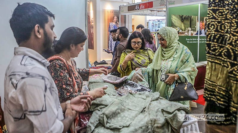 Visitors explore stalls and buy items at the “Made in Pakistan” exhibition on Tuesday, Sept 22, 2026, which is set to run until Saturday.  Photo: Abdullah Al Momin